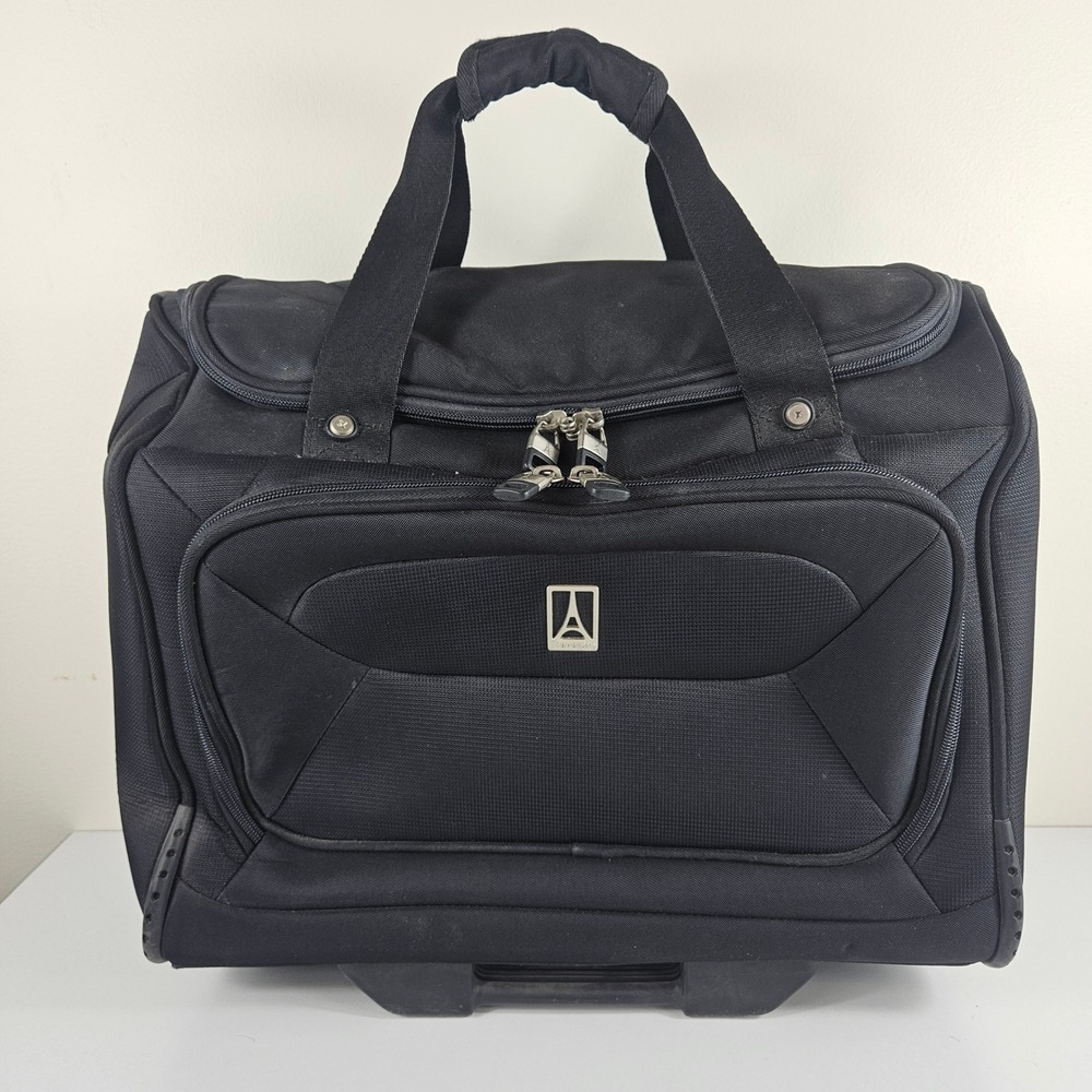 Travelpro Maxlite Black Rolling Underseat Tote Bag Carry On Luggage Clean